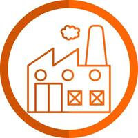 industria línea naranja circulo icono vector