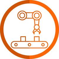 Machine Line Orange Circle Icon vector