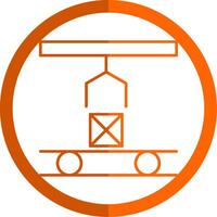 Mass Production Line Orange Circle Icon vector