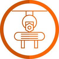 Machinery Line Orange Circle Icon vector