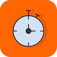 Chronometer Filled Orange background Icon vector