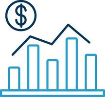 Economics Line Blue Two Color Icon vector