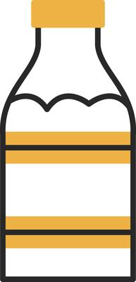 Milk Bottle Skined Filled Icon