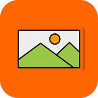 Picture Filled Orange background Icon vector