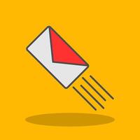 Rápido correo lleno sombra icono vector