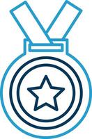 Medal Line Blue Two Color Icon vector