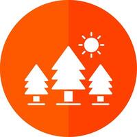 Pine Trees Glyph Red Circle Icon vector