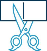 Scissors Line Blue Two Color Icon vector