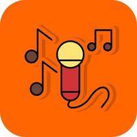 Sing Filled Orange background Icon vector