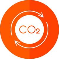 Carbon Cycle Glyph Red Circle Icon vector