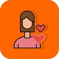 Self Love Filled Orange background Icon vector