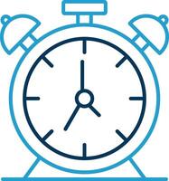 Alarm Clock Line Blue Two Color Icon vector