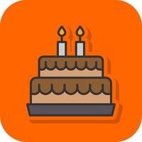 Cake Filled Orange background Icon vector