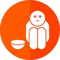 Hunger Glyph Red Circle Icon vector