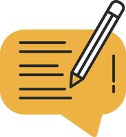 Write Message Skined Filled Icon vector