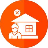 Homeless Glyph Red Circle Icon vector