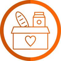 Food Donation Line Orange Circle Icon vector