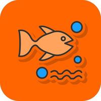 Seafood Filled Orange background Icon vector