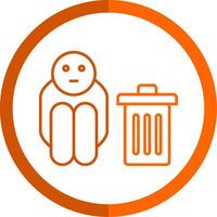 Scavenger Line Orange Circle Icon vector