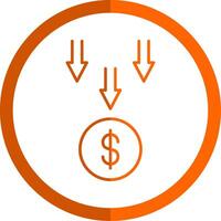 Bankruptcy Line Orange Circle Icon vector