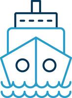 Ship Line Blue Two Color Icon vector