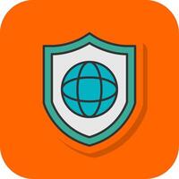 Protected Network Filled Orange background Icon vector