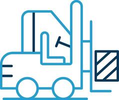 Forklift Line Blue Two Color Icon vector