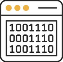 Binary Code Skined Filled Icon vector