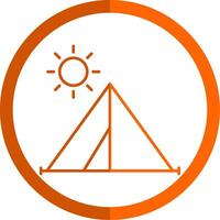 Tent Line Orange Circle Icon vector