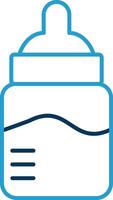 Baby Bottle Line Blue Two Color Icon vector