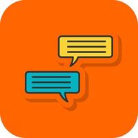 Conversation Filled Orange background Icon vector