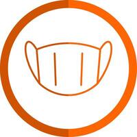 Medical Mask Line Orange Circle Icon vector