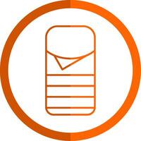 Sleeping Bag Line Orange Circle Icon vector