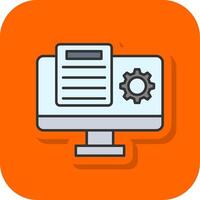 Article Marketing Filled Orange background Icon vector