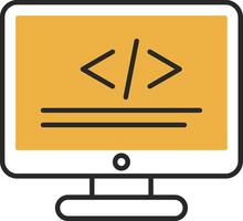 Programming Skined Filled Icon vector