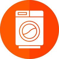 Washing Machine Glyph Red Circle Icon vector