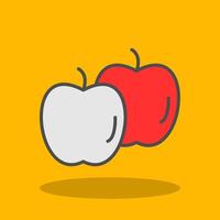 Apples Filled Shadow Icon vector