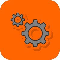 Settings Filled Orange background Icon vector