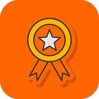 Badge Filled Orange background Icon vector