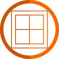 Window Line Orange Circle Icon vector