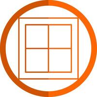 ventana línea naranja circulo icono vector