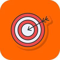 Target Filled Orange background Icon vector