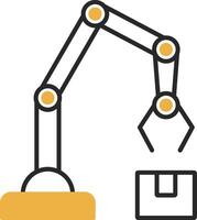 Robotic Arm Skined Filled Icon vector