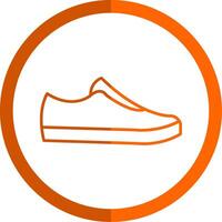 Zapatos línea naranja circulo icono vector