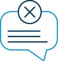 No Message Line Blue Two Color Icon vector