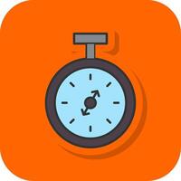 Pocket Watch Filled Orange background Icon vector