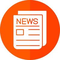 News Report Glyph Red Circle Icon vector