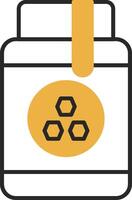 Honey Jar Skined Filled Icon vector