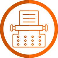 Typewriter Line Orange Circle Icon vector