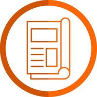 Magazine Line Orange Circle Icon vector